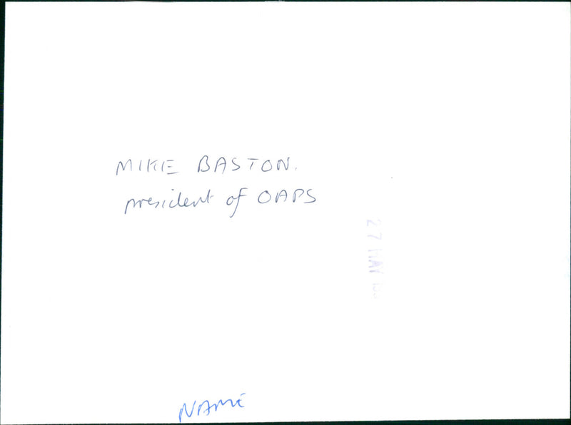 Mike Baston - Vintage Photograph