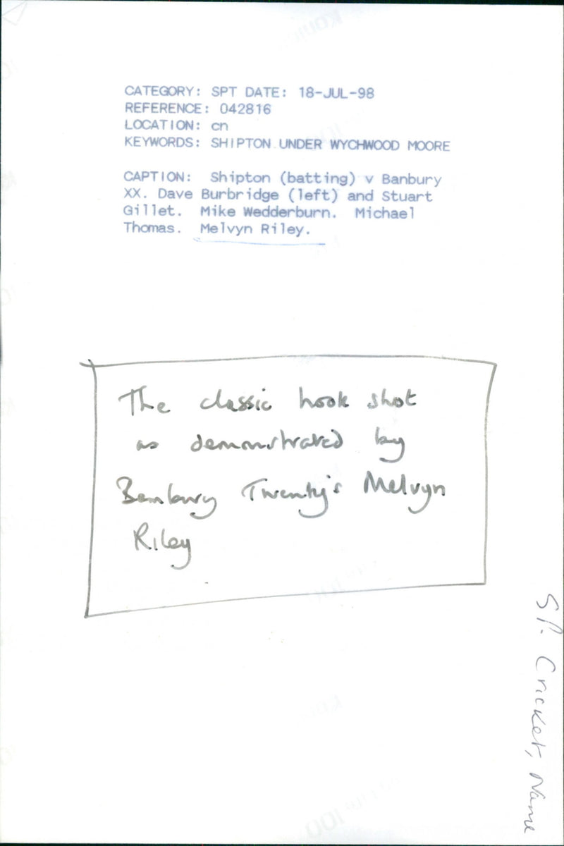 Shipton V Banbury - Vintage Photograph