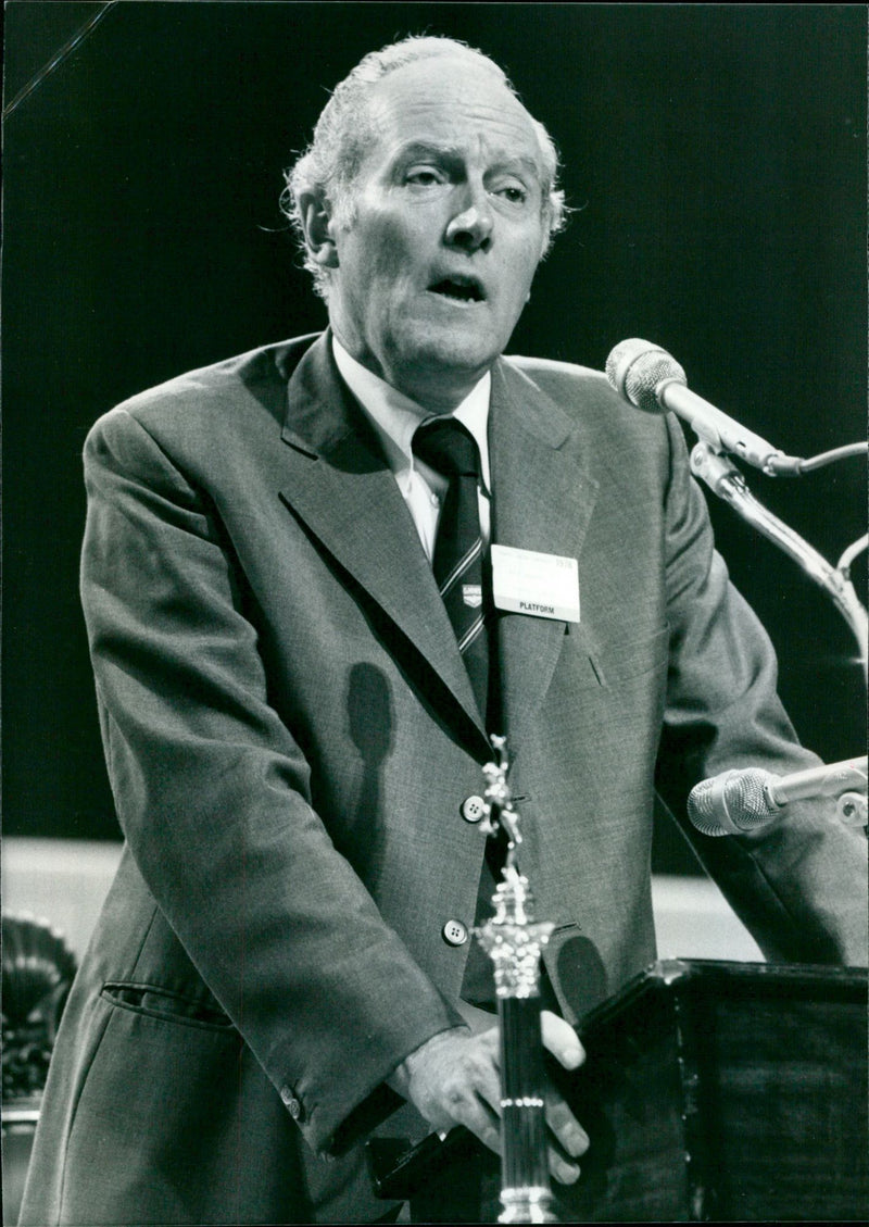 David Basnett, General Secretary of the GYMWU Municipal Workers' Union, poses for a photograph on October 4, 1979. - Vintage Photograph