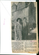 Peta and Robert Barnard outside the plough - Vintage Photograph