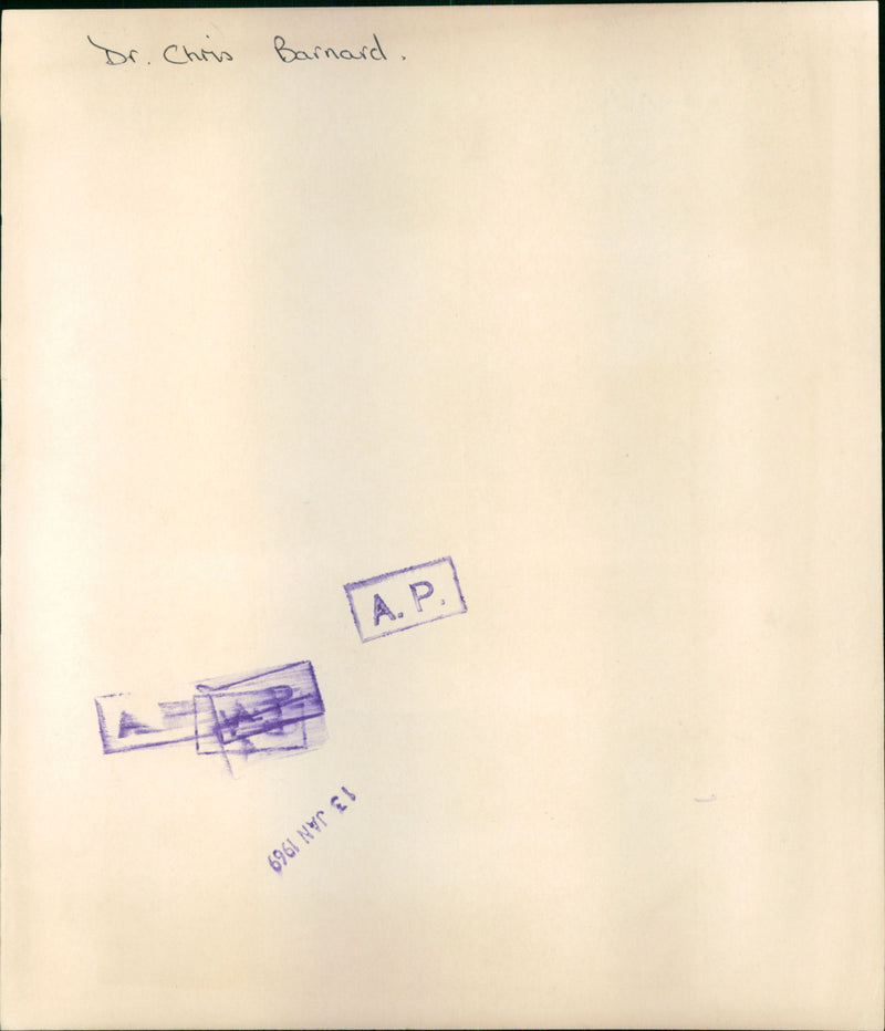 Dr Chris Barnard - Vintage Photograph