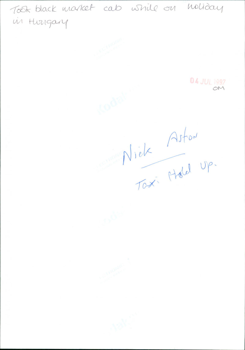 Nick Aston - Vintage Photograph