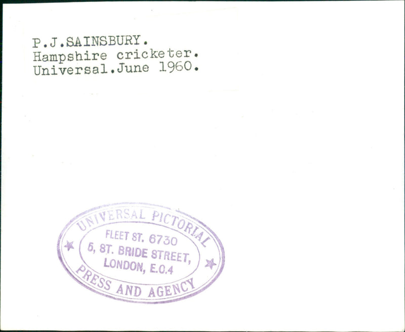 P.J Sainsbury - Vintage Photograph