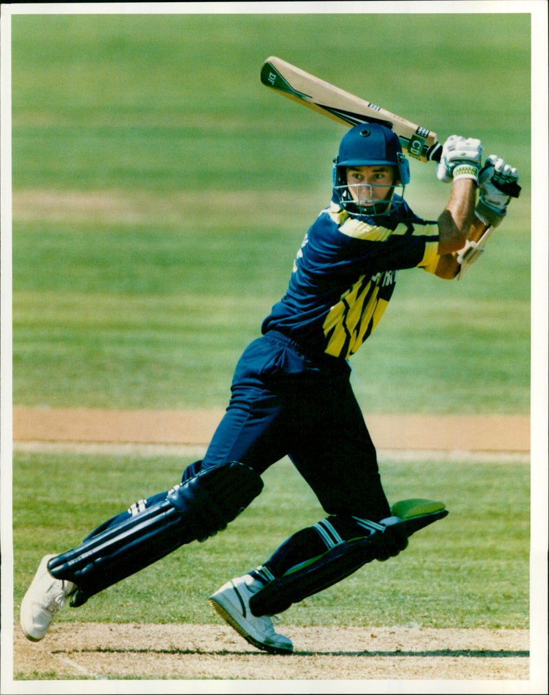 Glamorgan C.C.C. cricketer Adrian Dale in action. - Vintage Photograph