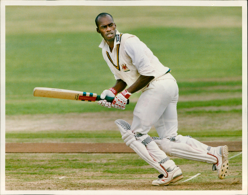 Chris Lewis of Nottinghamshire County Cricket Club in action. - Vintage Photograph