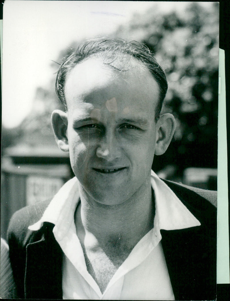 England cricketer Frank Tyson poses for a photograph on June 21st, 1955. - Vintage Photograph