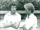 England cricket stars Bob Willis and David Gower pose for a photo. - Vintage Photograph