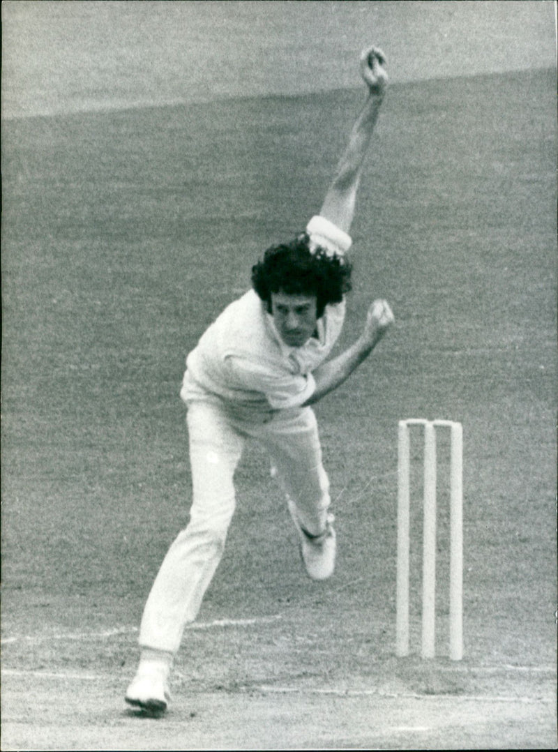 John Snow, cricketer, in action. - Vintage Photograph