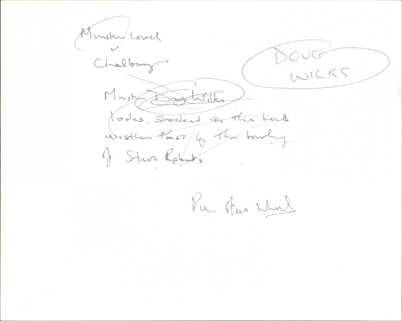 Minister Munstar Lovel, Doug Chalburg, and Musta Doug Wilks Xookks are seen reacting to the early release of Steve Robots WICKS. - Vintage Photograph