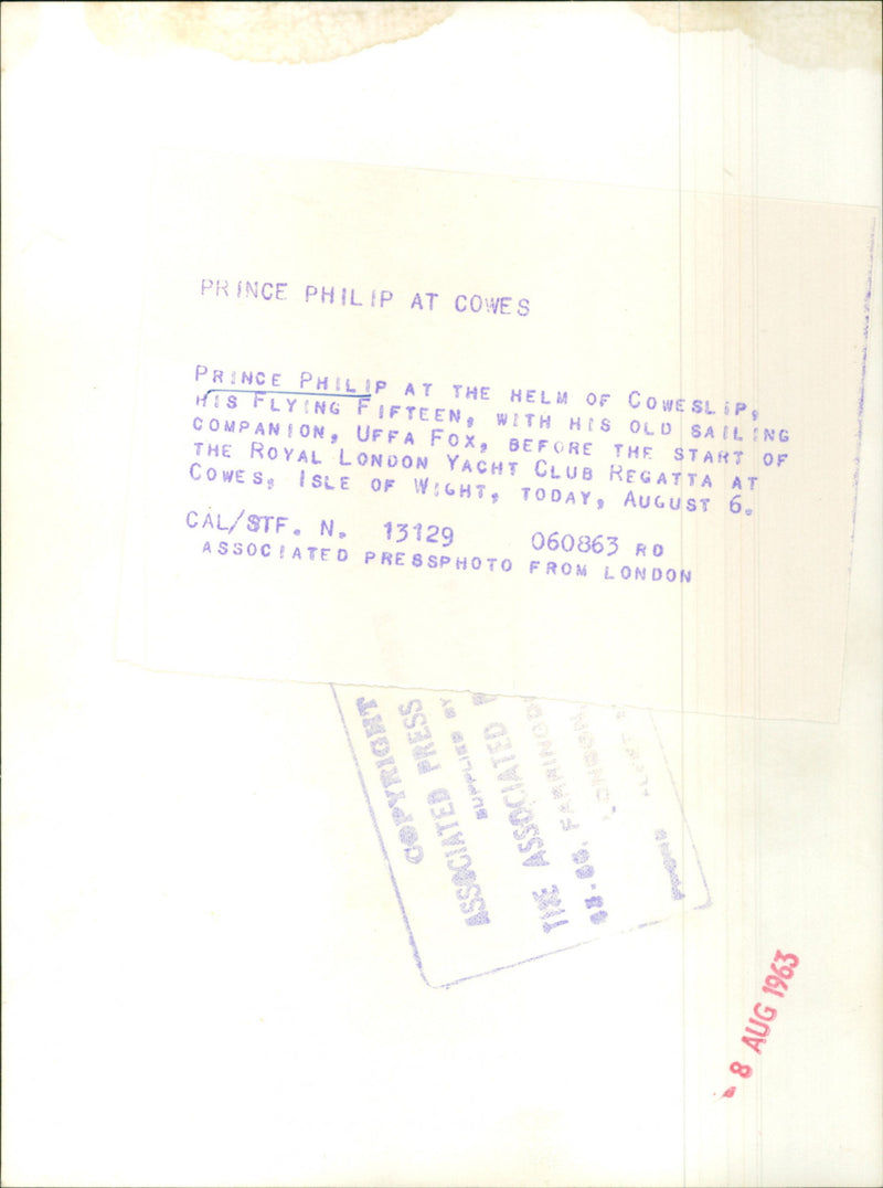 Prince Philip, Uffa Fox - Vintage Photograph