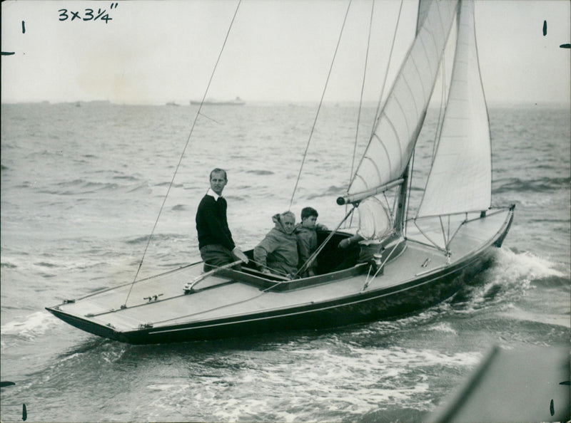 Prince Charles sails in Bluebottle - Vintage Photograph