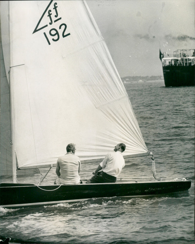 H.R.H Duke Of Edinburgh , Uffa Fox - Vintage Photograph