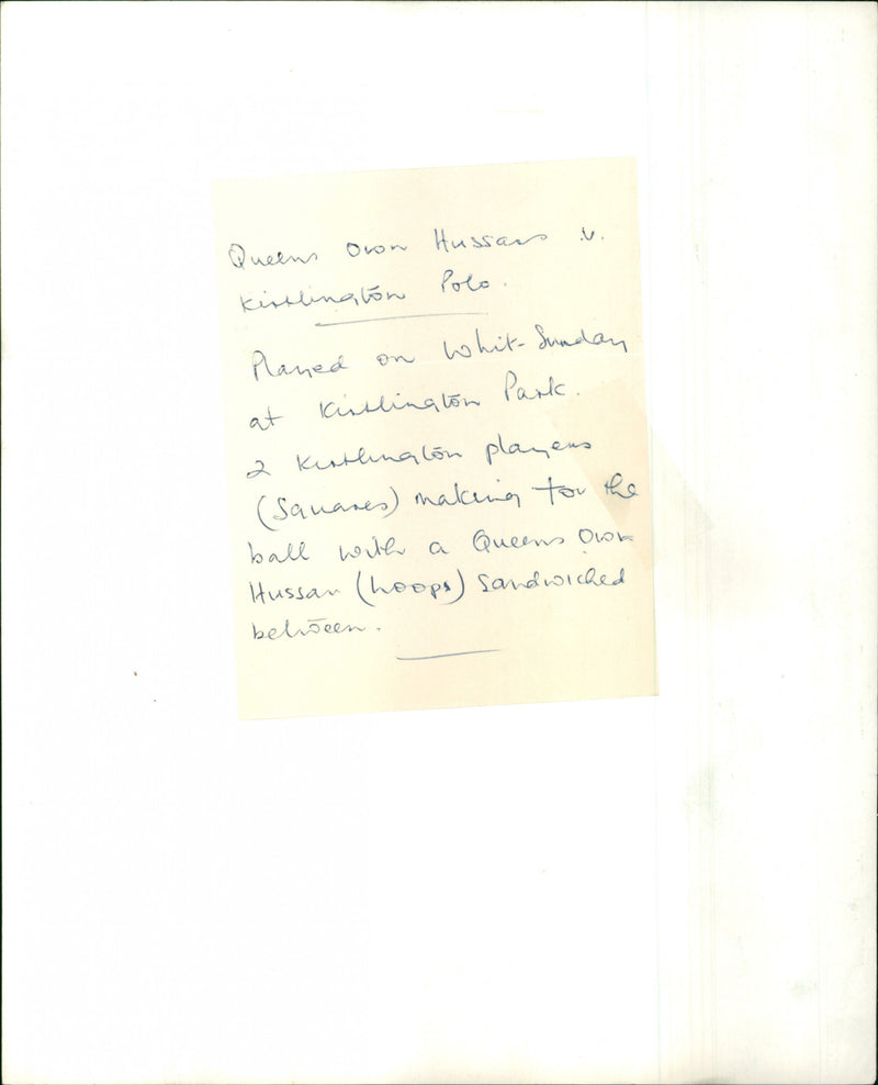 Queen's own Hussars Kidlington polo - Vintage Photograph