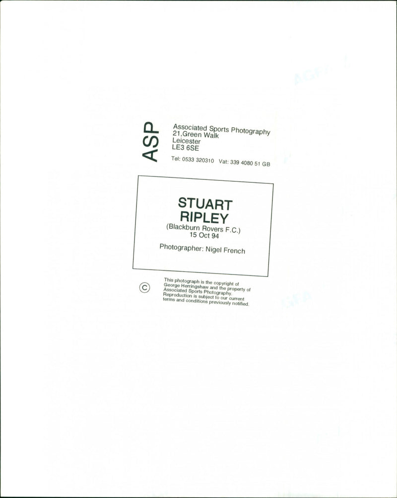 Stuart Ripley - Vintage Photograph