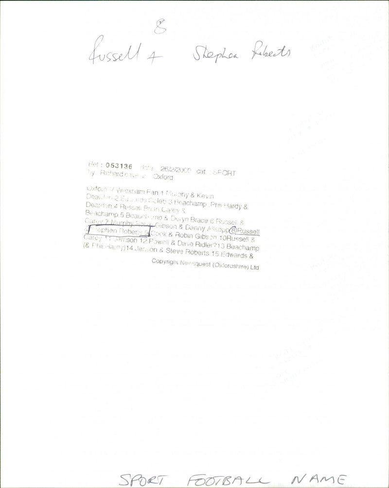 Stephen Roberts - Vintage Photograph