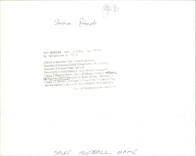 Stephen Roberts - Vintage Photograph