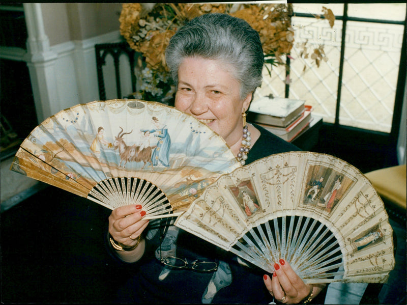 A collection of the 18th, 19th and 20th century fans - Vintage Photograph