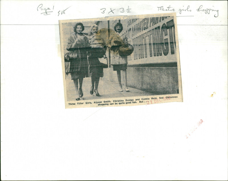 Three tiller girls - Vintage Photograph