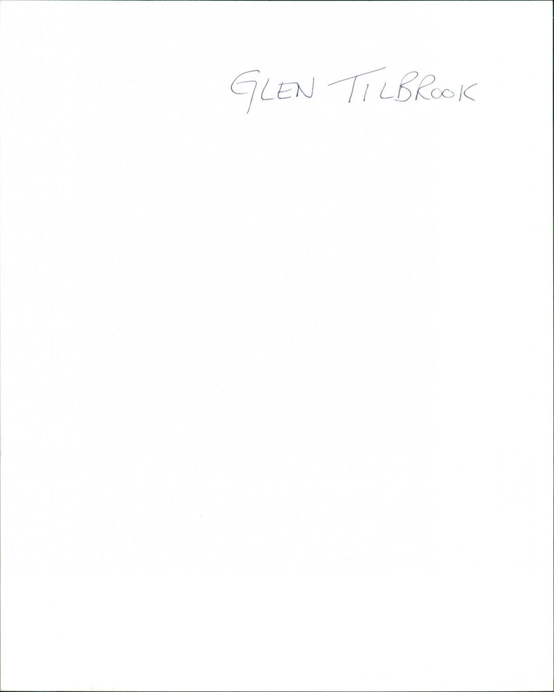 Glen Tilbrook - Vintage Photograph