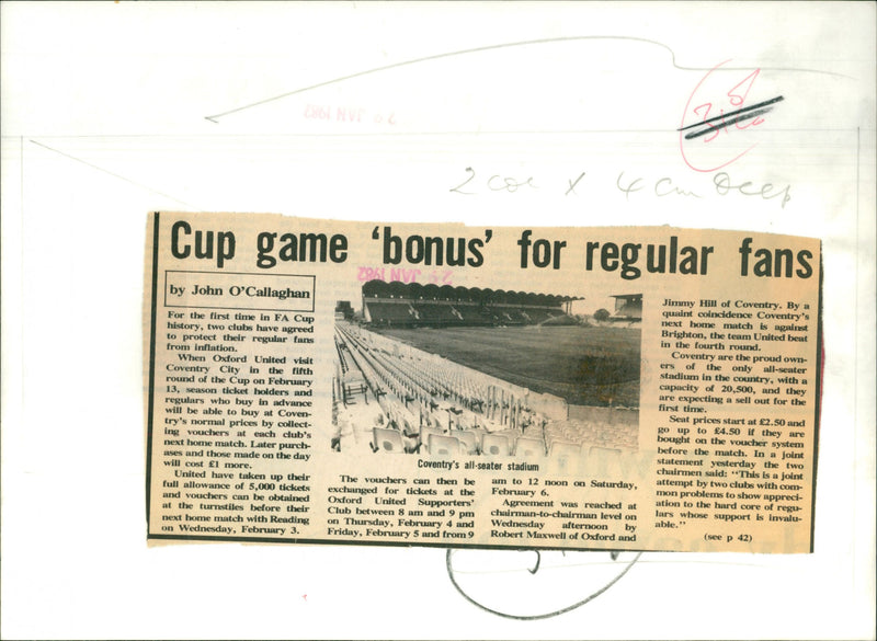 Coventry's all-seater stadium - Vintage Photograph