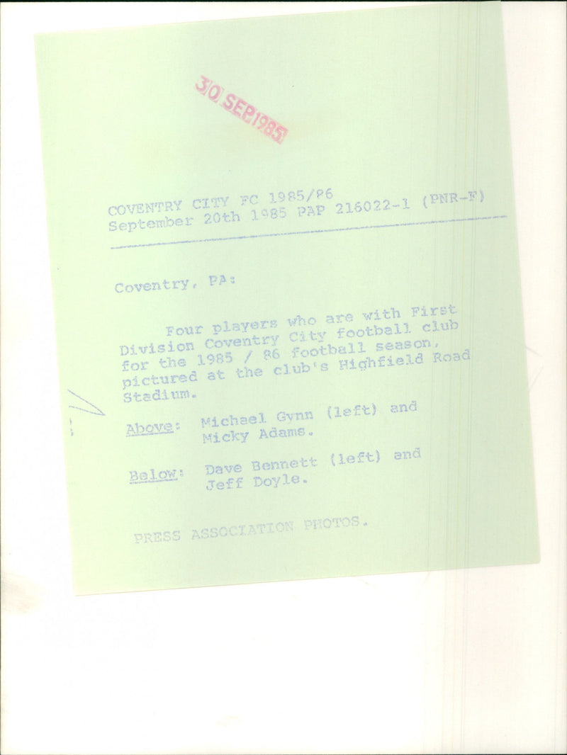 Coventry team - Vintage Photograph