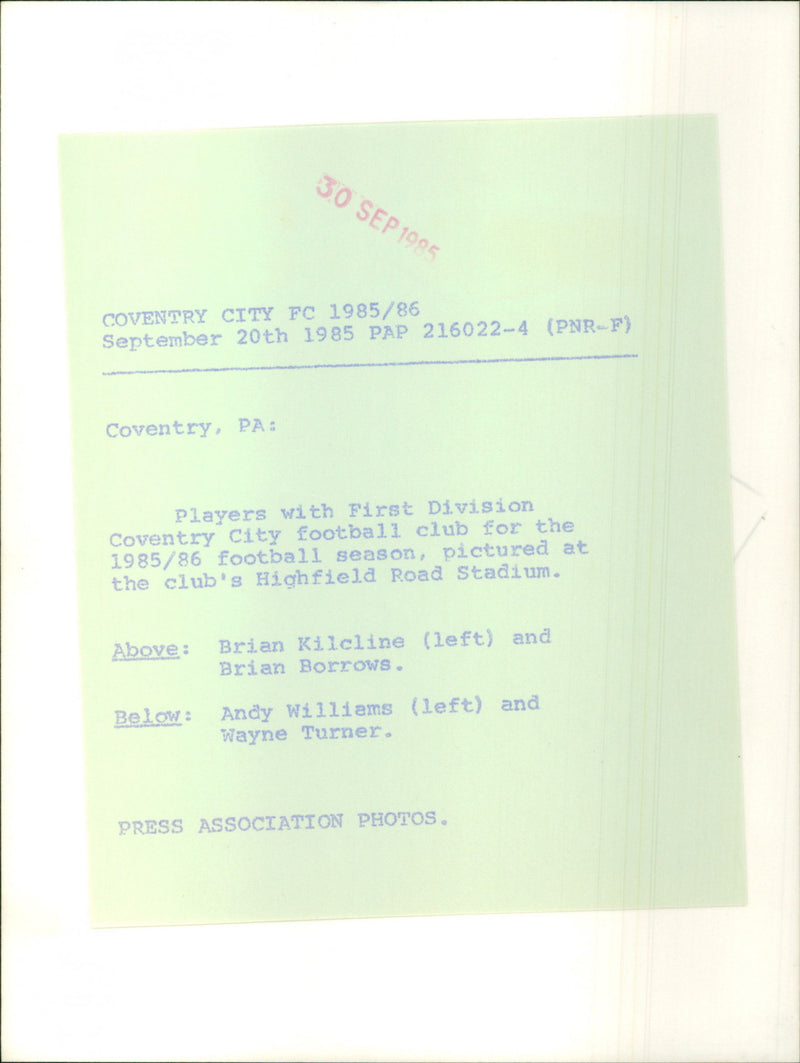 Coventry team - Vintage Photograph