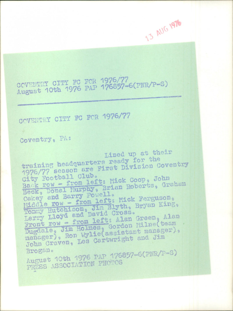 Coventry Fc team - Vintage Photograph