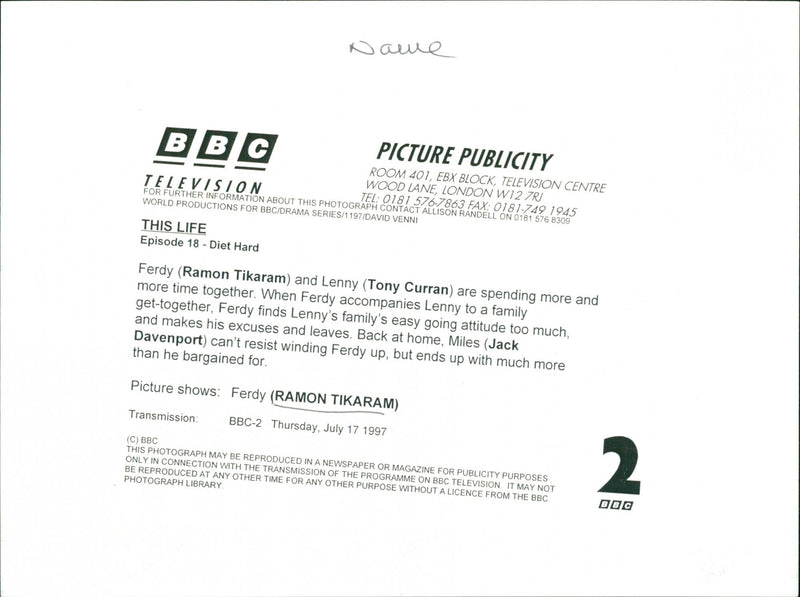 Ramon Tikaram - Vintage Photograph