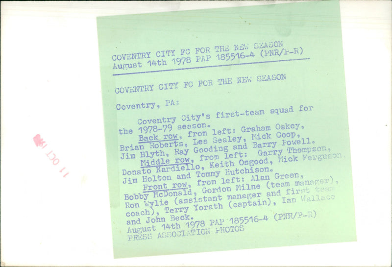 Coventry FC team - Vintage Photograph