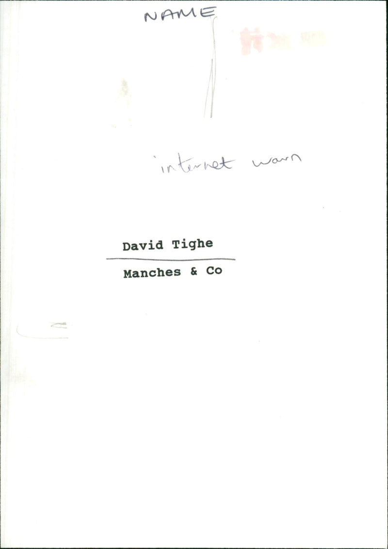 Daves Tighe - Vintage Photograph