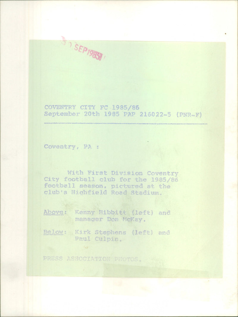 Coventry city FC - Vintage Photograph