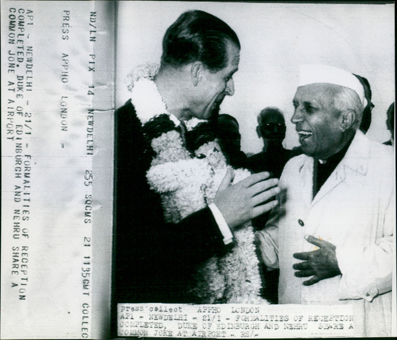 Duke Of Edinburgh ,Mr Nehru - Vintage Photograph