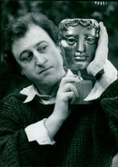 Geoff Dunbar at the BAFTA Awards, winning Best Animated Film in 1984. - Vintage Photograph
