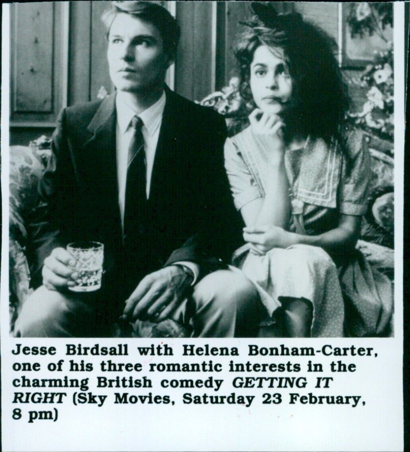 Actor Jesse Birdsall with actress Helena Bonham-Carter. - Vintage Photograph
