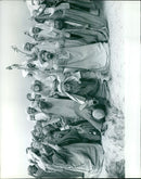 Cast of Monty Python's Life of Brian attend a film premiere in London on January 22, 1990. - Vintage Photograph