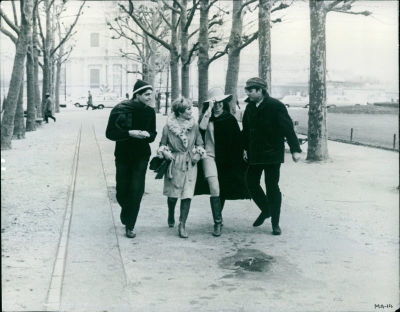 Jean Louis Trintignant and Valerie Lagrange star in ION AMOUR, MON AMOUR, a film directed by Trintignant's wife, Hladine. - Vintage Photograph