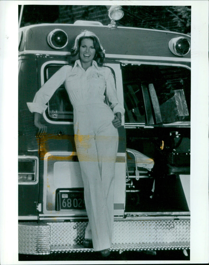 Actress Raquel Welch on the set of the film "Mother Jugs and Speed" - Vintage Photograph