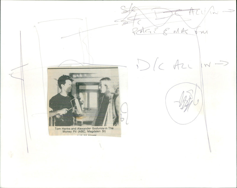 Tom Hanks and Alexander Godunov in a scene from the film The Money Pit. - Vintage Photograph