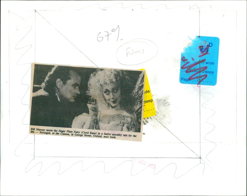 Bill Murray and Carol Kane in a scene from the film Scrooged. - Vintage Photograph