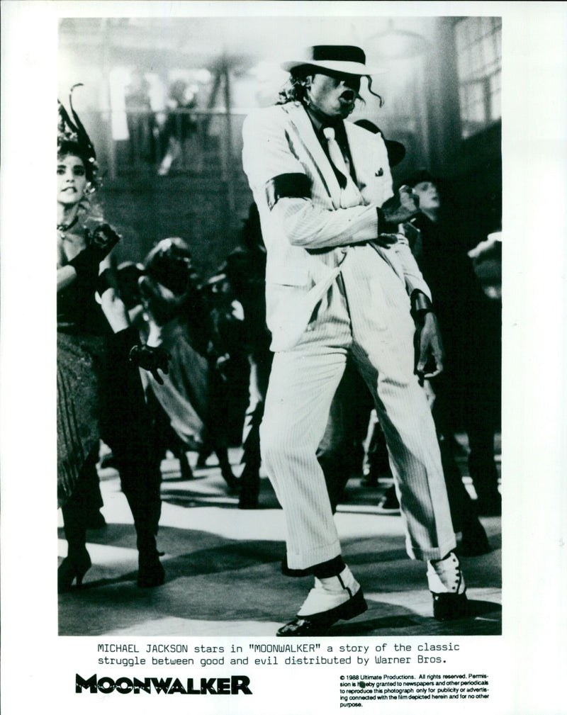 Michael Jackson stars in the film "Moonwalker" in August 1994. - Vintage Photograph