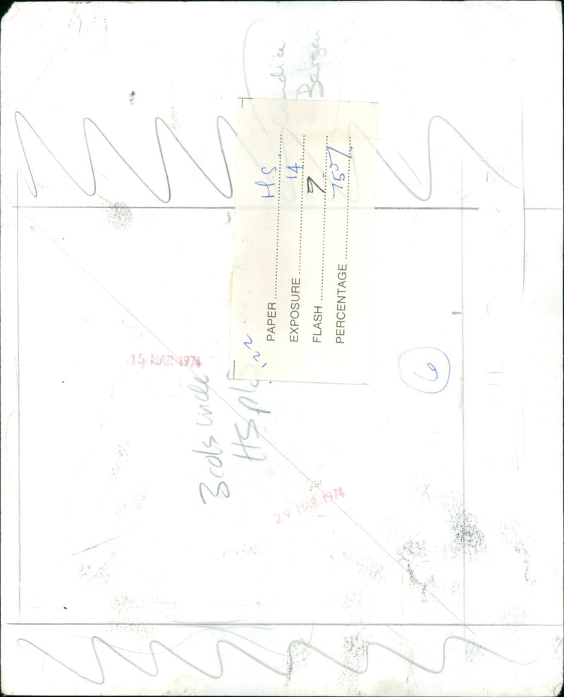 A scene from the movie "Soldier Blue" is captured in this photograph taken on March 29, 1974. - Vintage Photograph