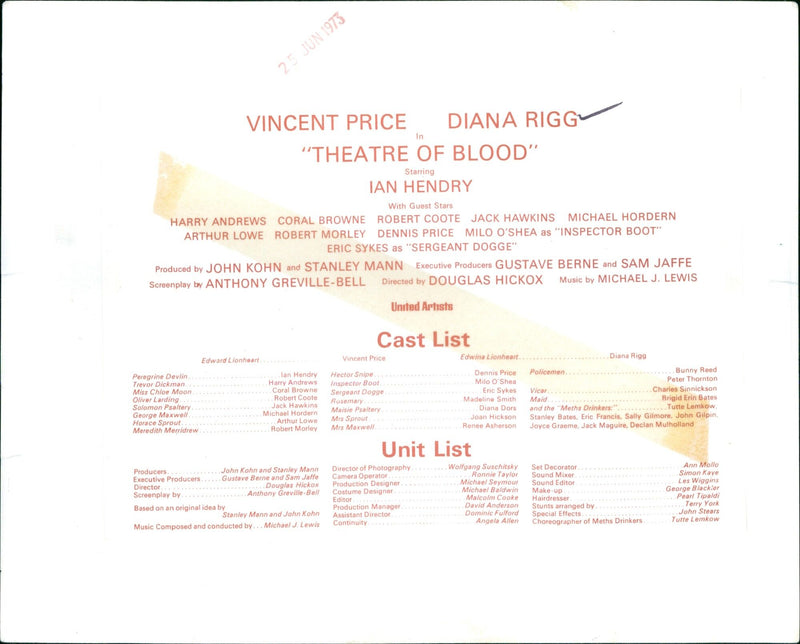 Theater of Blood - Vintage Photograph