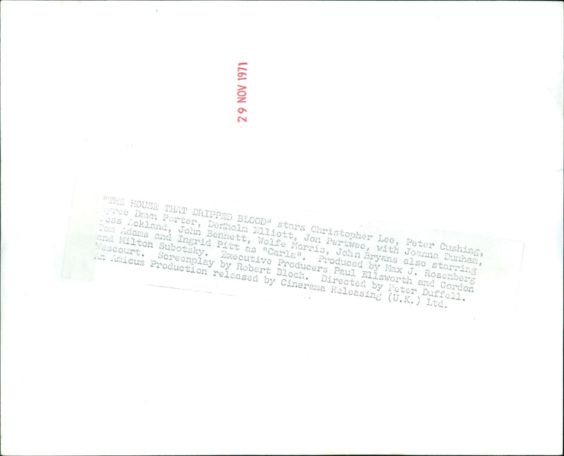 The House That Dripped Blood - Vintage Photograph