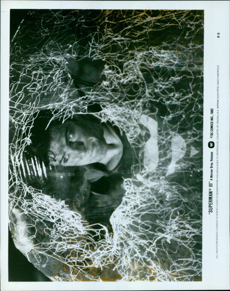 Christopher Reeve as Superman in the 1983 movie "Superman III". - Vintage Photograph