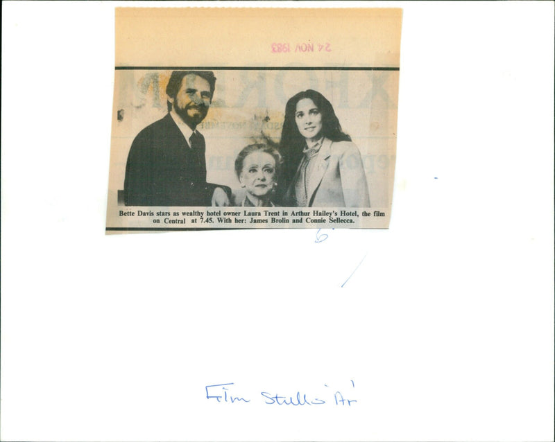 Actress Bette Davis stars in the film adaptation of Arthur Hailey's Hotel. - Vintage Photograph