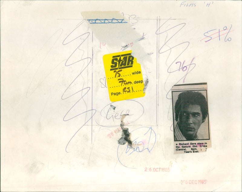 Richard Gere stars in the feature film Yraks, in a scene from the movie. - Vintage Photograph