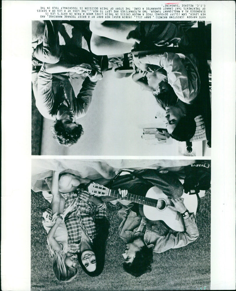 Actress Cristina Raines and co-stars Robin Bush and Cliff DeYoung in a scene from the film “Sunshine”. - Vintage Photograph