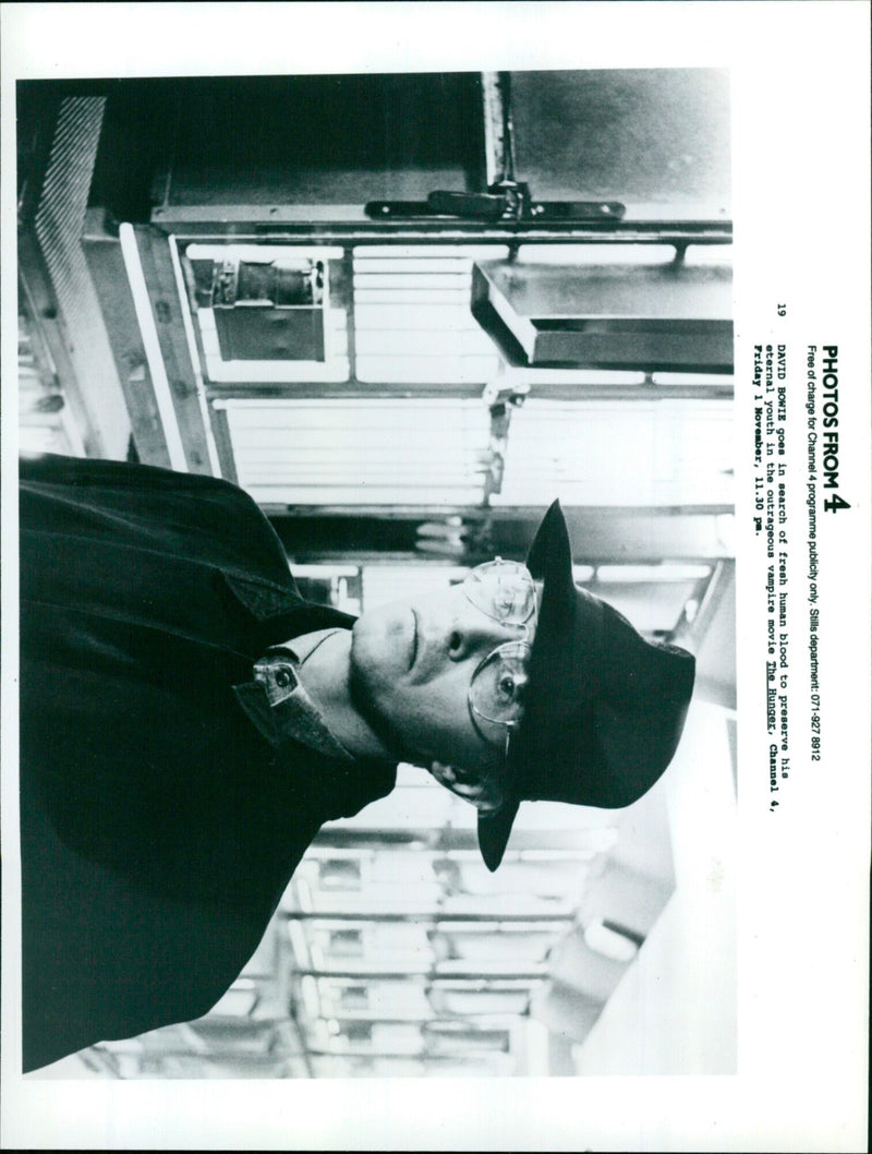 David Bowie in a scene from the movie The Hunger. - Vintage Photograph