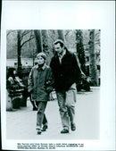 Mia Farrow and Liam Neeson take a walk in the movie "Husbands and Wives". - Vintage Photograph