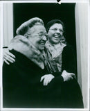 Cast members of the film "The Hiding Place" pose together at a press event. - Vintage Photograph